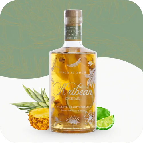 Punch au rhum ananas flambé citron vert (rhum arrangé)